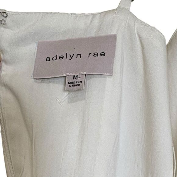 Adelyn Rae White Embroidered Lace Dress M Asymmetrical Hem Bridal Shower - Picture 4 of 7